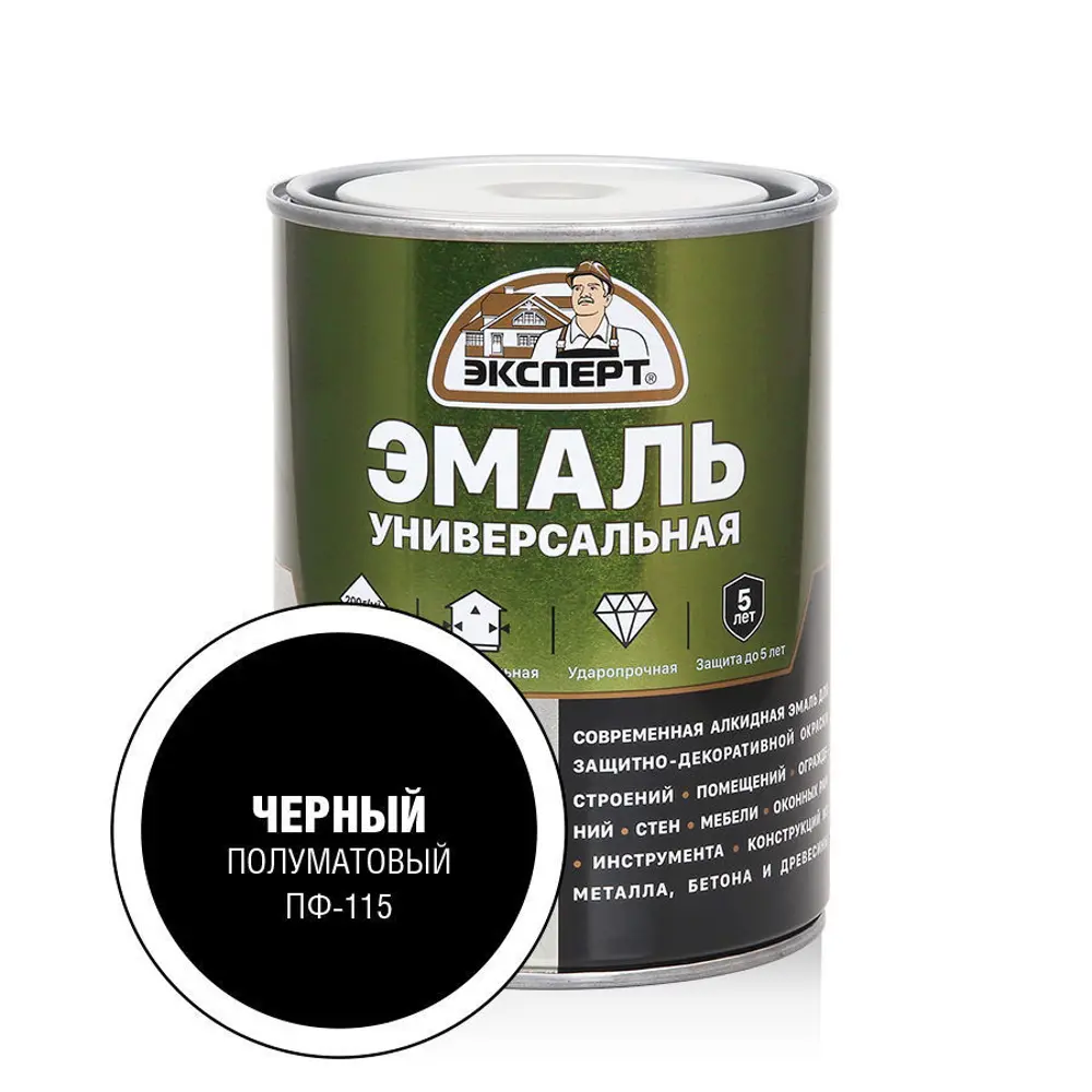 Фото Эмаль ЭКСПЕРТ 30488 полуматовый цвет черный 0.8 кг Фото Эмаль ЭКСПЕРТ 30488 полуматовый цвет черный 0.8 кг