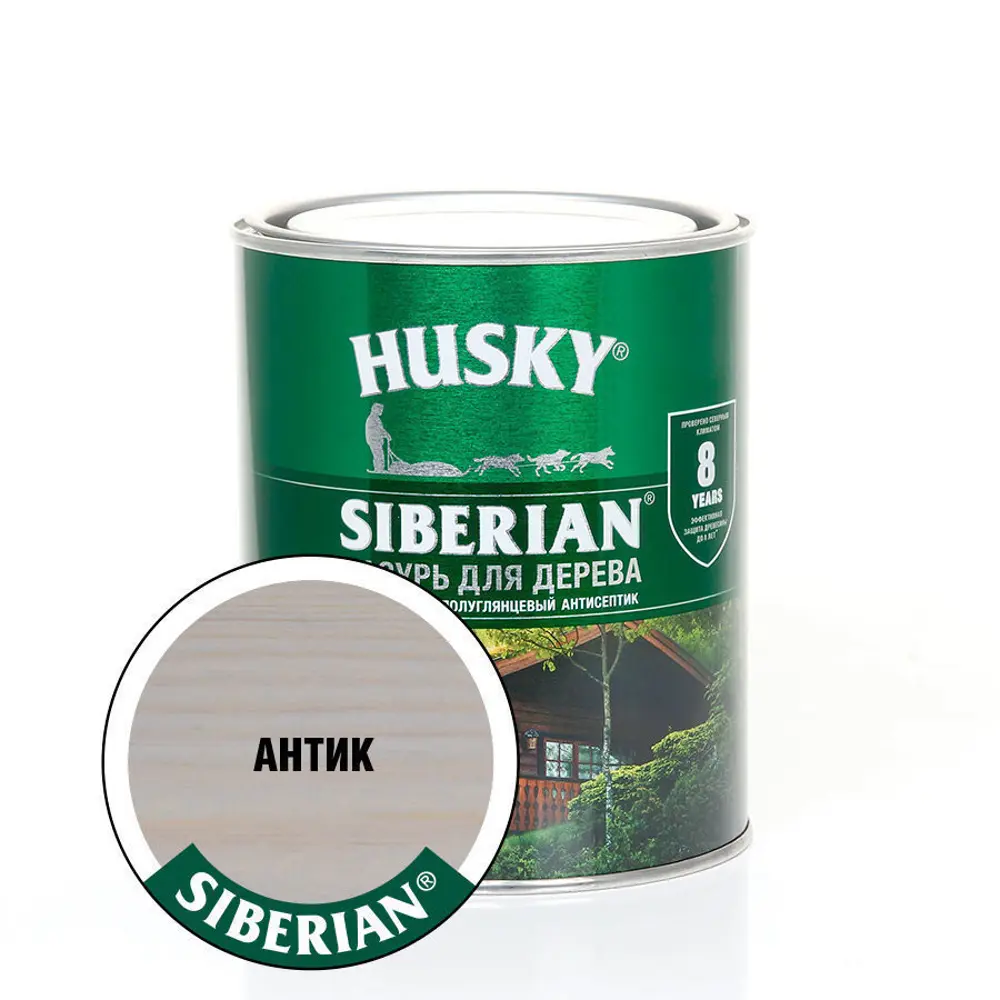 Фото Антисептик HUSKY Siberian 25308 глянцевый антик 0.9 л Фото Антисептик HUSKY Siberian 25308 глянцевый антик 0.9 л