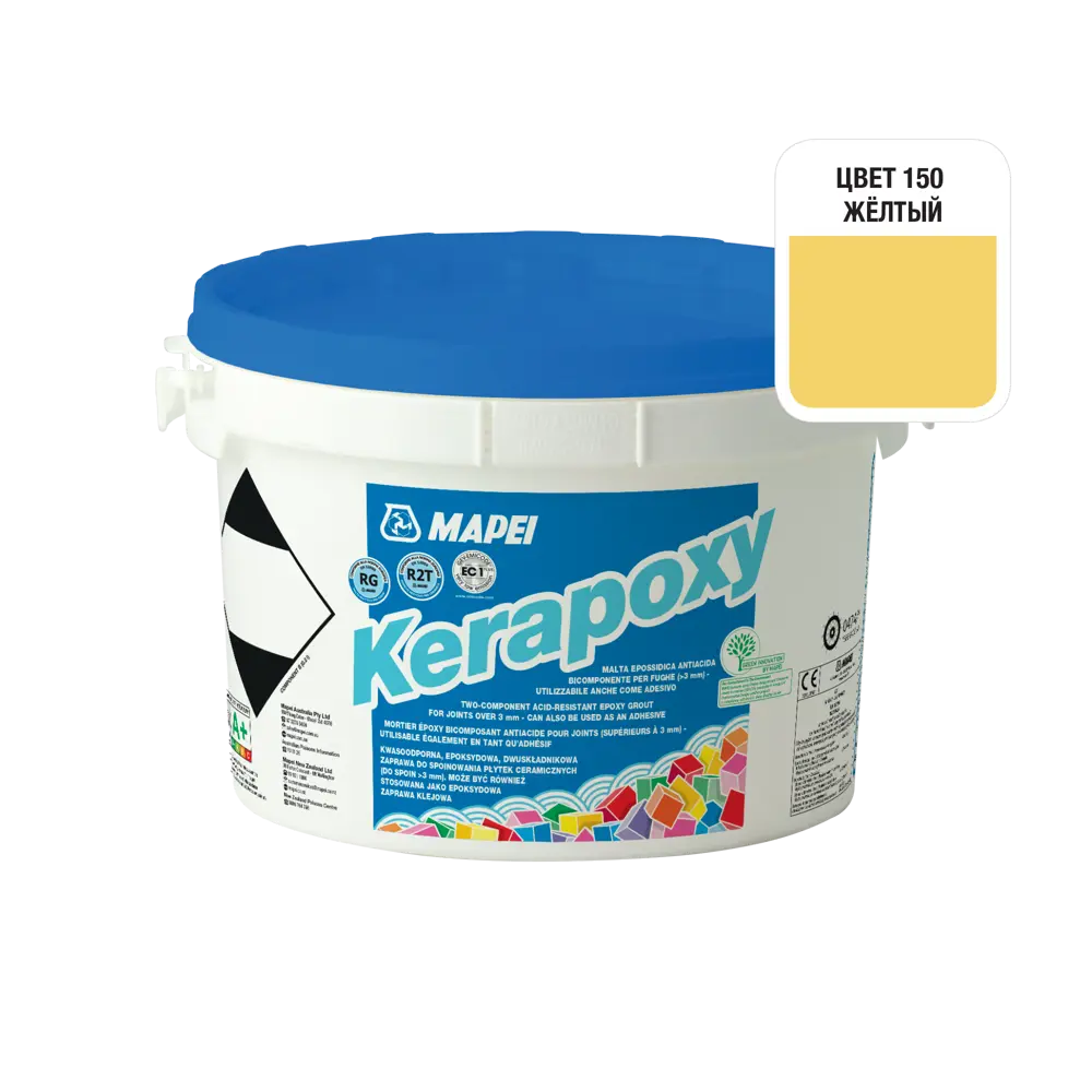 Фото 2 Эпоксидная затирка Mapei Kerapoxy 150 Желтый, 2 кг Фото 2 Эпоксидная затирка Mapei Kerapoxy 150 Желтый, 2 кг