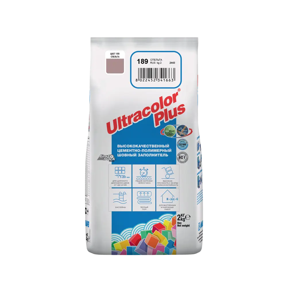 Фото 3 Затирка Mapei Ultracolor Plus 189 Спельта, 2 кг Фото 3 Затирка Mapei Ultracolor Plus 189 Спельта, 2 кг