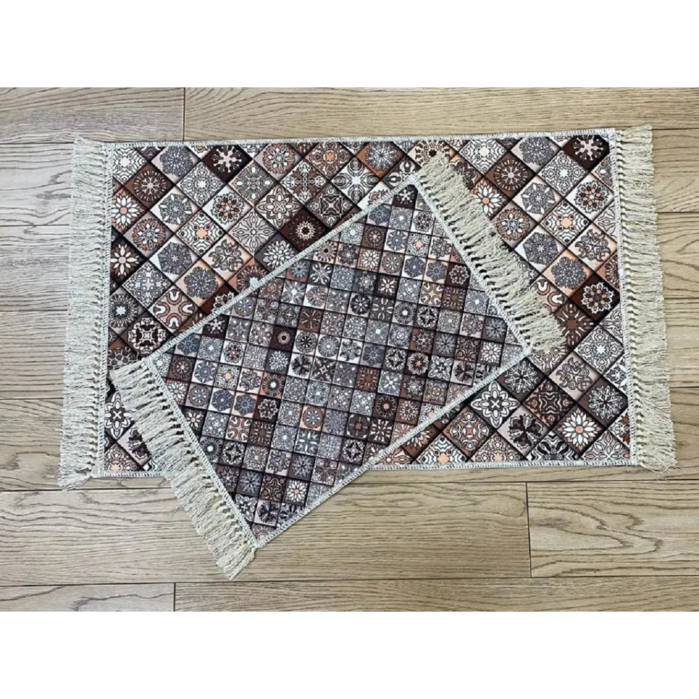 Фото Коврик для ванной комнаты Zalel deco 6593 100x60см цвет коричневый Фото Коврик для ванной комнаты Zalel deco 6593 100x60см цвет коричневый