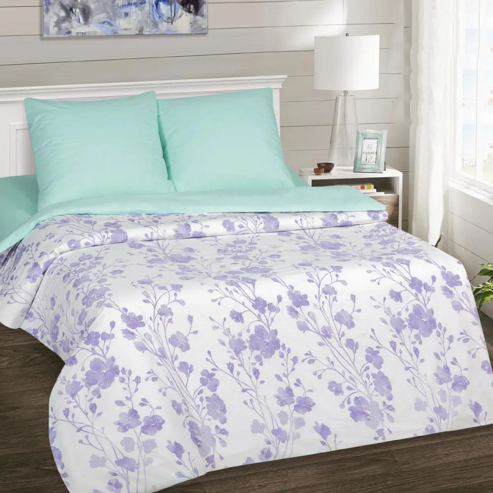 Фото Комплект постельного белья Home Mercury Кармелита основа 20293, семейный, поплин, разноцветный