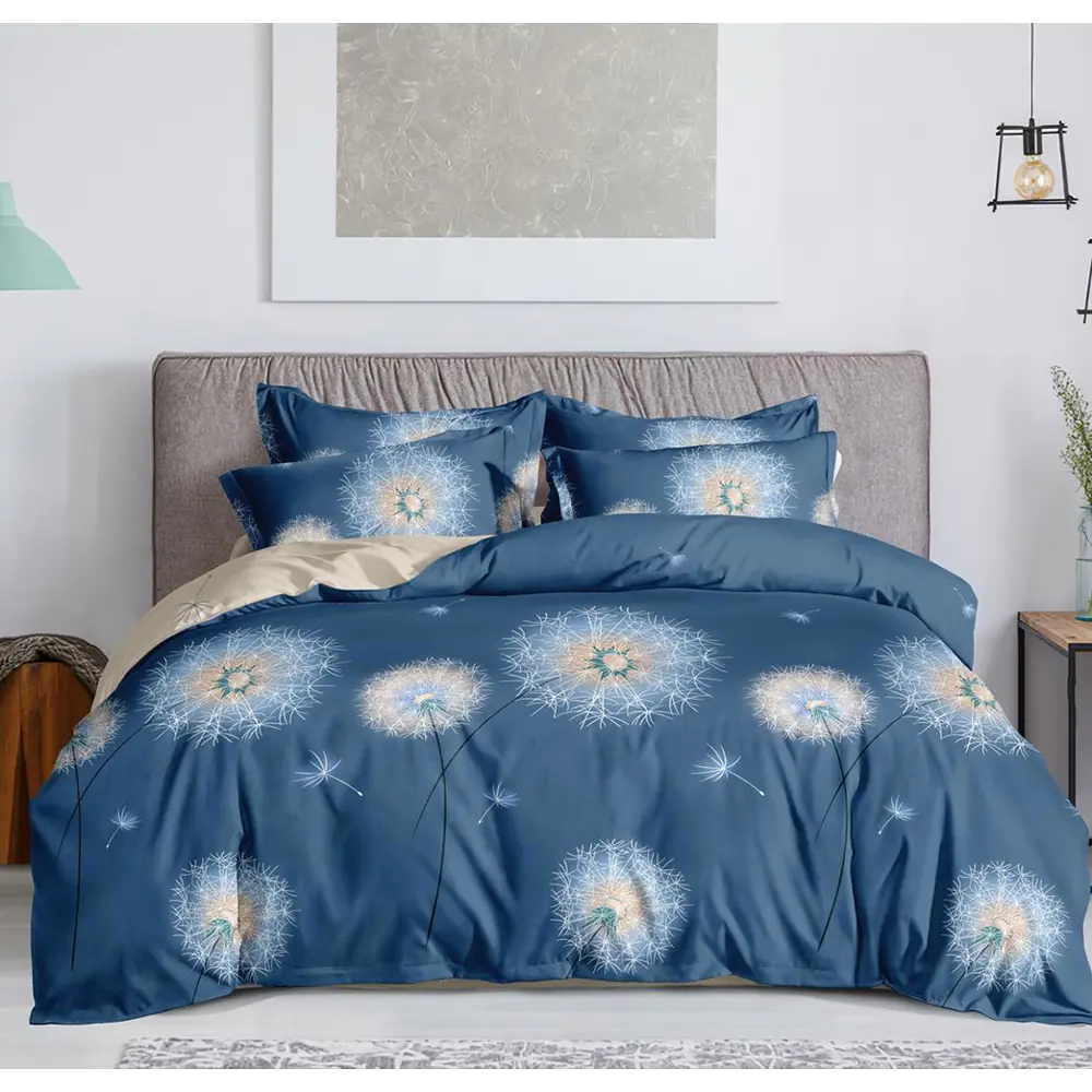 Фото Комплект постельного белья Home Mercury Воздушные одуванчики 21642, семейный, поплин, разноцветный