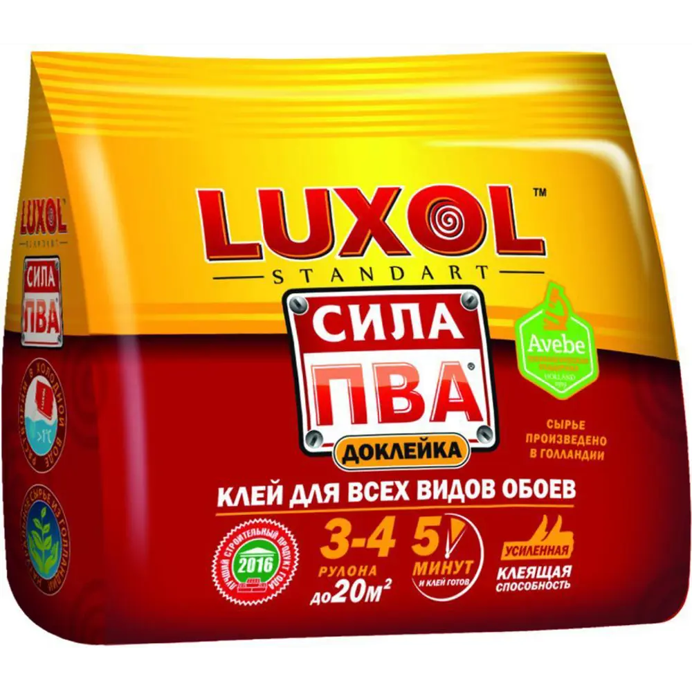 Фото Клей для обоев универсальный Luxol Пва Standart 20 м² Фото Клей для обоев универсальный Luxol Пва Standart 20 м²