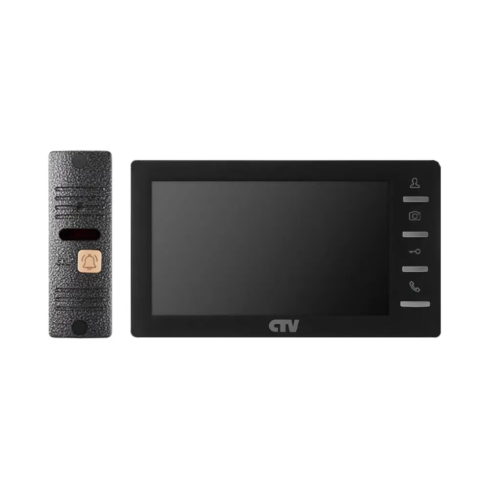 Фото Комплект видеодомофона CTV DP1701 S B 7" цвет черный Фото Комплект видеодомофона CTV DP1701 S B 7" цвет черный