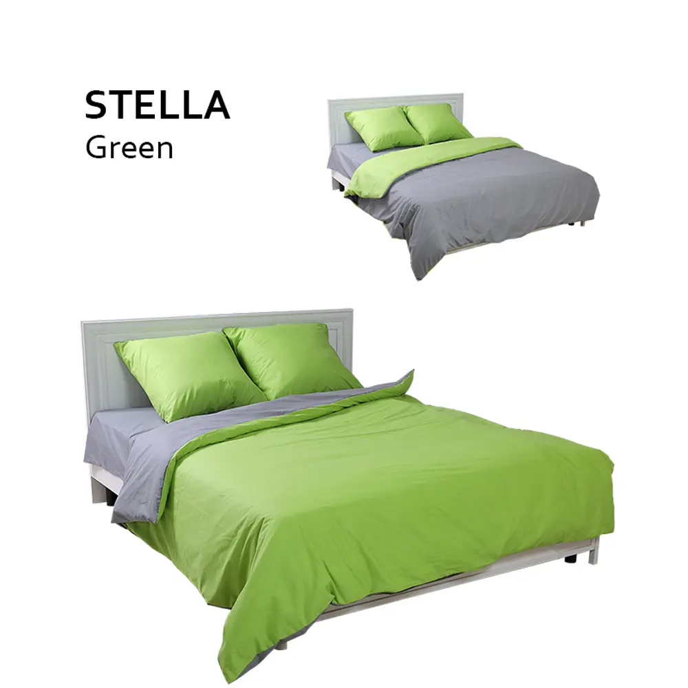 Фото Комплект постельного белья Цветные сны Stella 8515239, двуспальный, поплин цвет зеленый Фото Комплект постельного белья Цветные сны Stella 8515239, двуспальный, поплин цвет зеленый