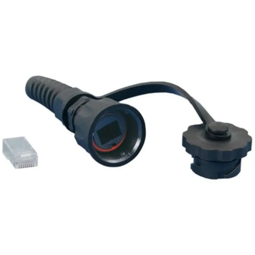 Фото Разъем промышленный RJ-45 Hyperline PLUG-IE-8P8C-P-C5-SH под витую пару IP67 Фото Разъем промышленный RJ-45 Hyperline PLUG-IE-8P8C-P-C5-SH под витую пару IP67
