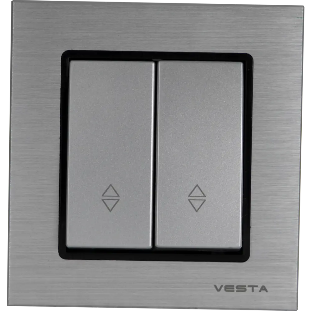 Фото Выключатель встраиваемый реверсивный Vesta-electric Exclusive Silver Metallic FVK050307SER 2 клавиши цвет серебристый Фото Выключатель встраиваемый реверсивный Vesta-electric Exclusive Silver Metallic FVK050307SER 2 клавиши цвет серебристый