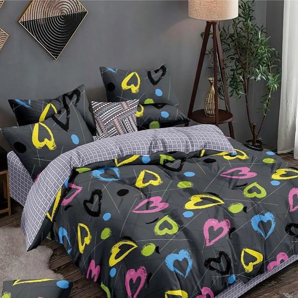 Фото Комплект постельного белья Sleeping place 371П-145-70-сем, семейный, поплин цвет черный Фото Комплект постельного белья Sleeping place 371П-145-70-сем, семейный, поплин цвет черный