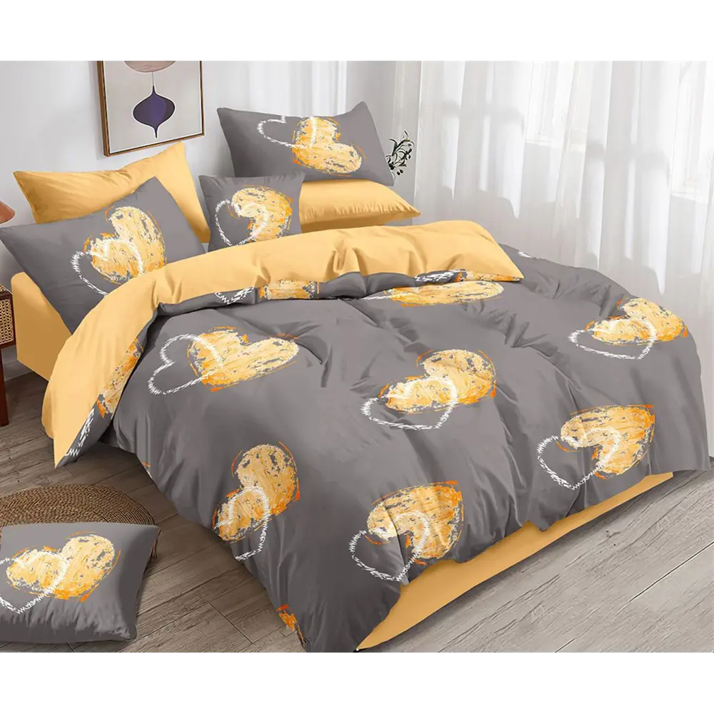 Фото Комплект постельного белья Mercury Home Сердечки 25 22808, семейный, поплин, разноцветный Фото Комплект постельного белья Mercury Home Сердечки 25 22808, семейный, поплин, разноцветный