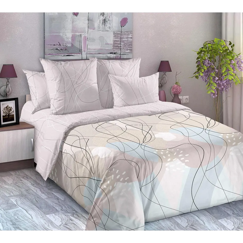 Фото Комплект постельного белья Home Mercury Абстракция 22860, двуспальный, перкаль, разноцветный