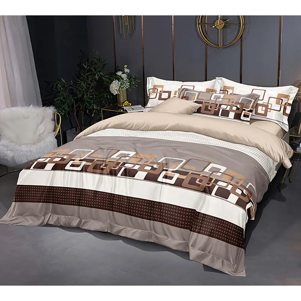 Фото Комплект постельного белья Home Mercury Лондон 23047, семейный, поплин, разноцветный