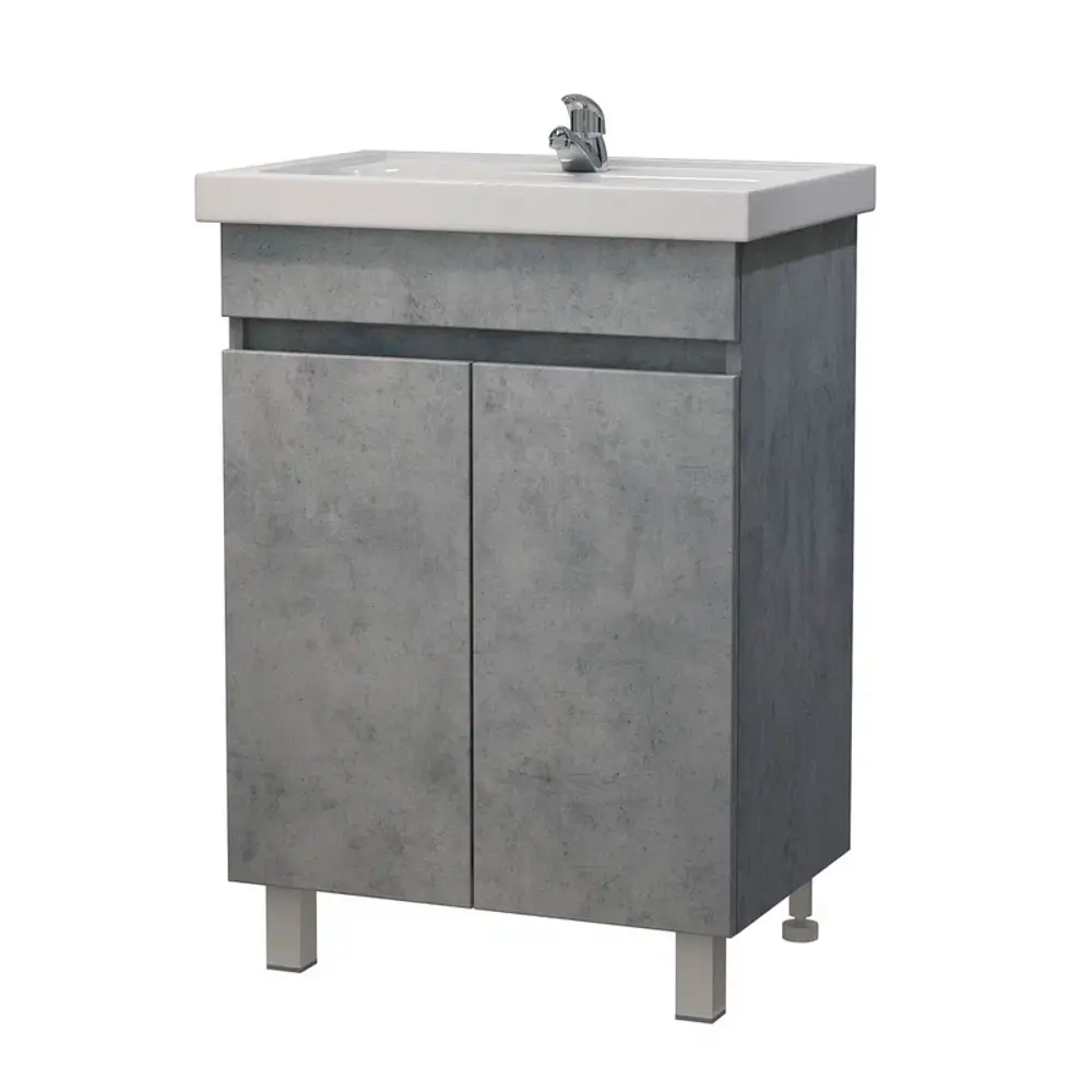 Фото Тумба под раковину напольная Melodia della vita 85686 60см цвет бетон Фото Тумба под раковину напольная Melodia della vita 85686 60см цвет бетон