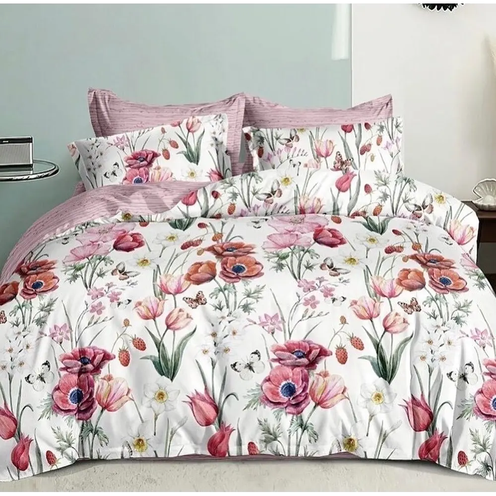 Фото Комплект постельного белья Sleeping Place 372П-145-70 семейный поплин розовый Фото Комплект постельного белья Sleeping Place 372П-145-70 семейный поплин розовый