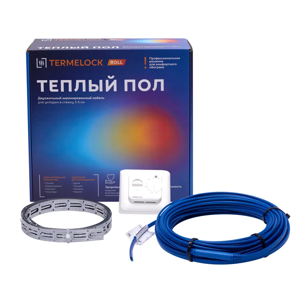 Фото Нагревательный кабель для теплого пола Termelock 1.8 м² 225 Вт с механическим терморегулятором Фото Нагревательный кабель для теплого пола Termelock 1.8 м² 225 Вт с механическим терморегулятором