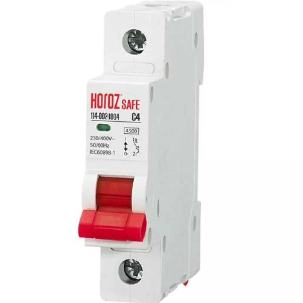 Фото Автоматический выключатель Horoz electric 114-002-1004 1P C4 А 4.5 кА HRZ00002634 Фото Автоматический выключатель Horoz electric 114-002-1004 1P C4 А 4.5 кА HRZ00002634