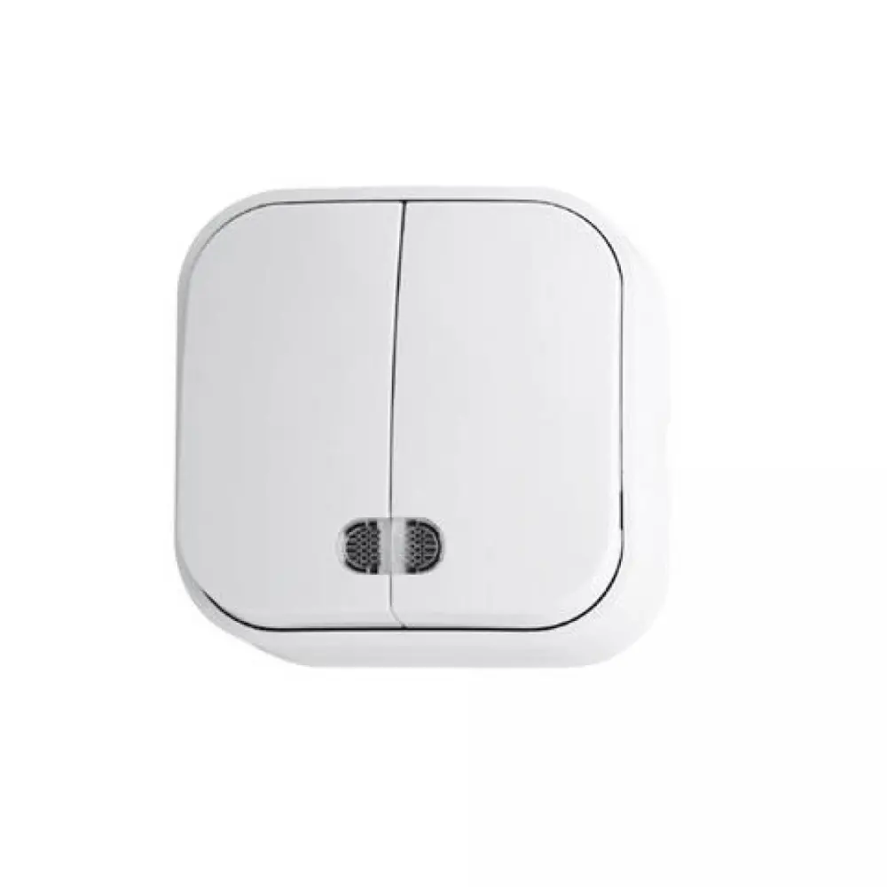 Фото Выключатель накладной Horoz electric EVA HRZ01001482 2 клавиши с подсветкой цвет белый