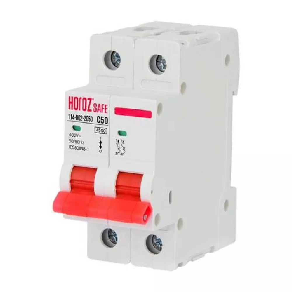 Фото Автоматический выключатель Horoz electric 114-002-2050 2P C50 А 4.5 кА HRZ00002662 Фото Автоматический выключатель Horoz electric 114-002-2050 2P C50 А 4.5 кА HRZ00002662
