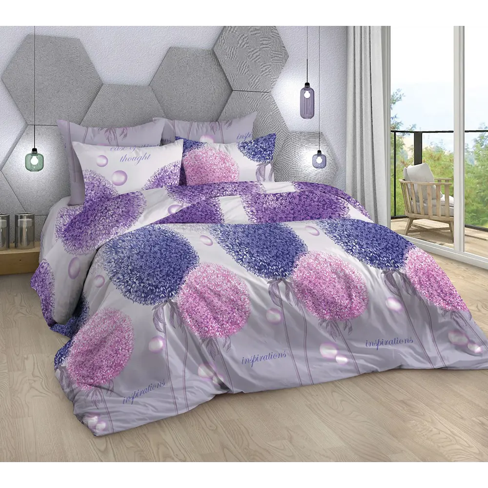 Фото Комплект постельного белья Home Mercury Аллиум 23958, двуспальный, бязь, разноцветный