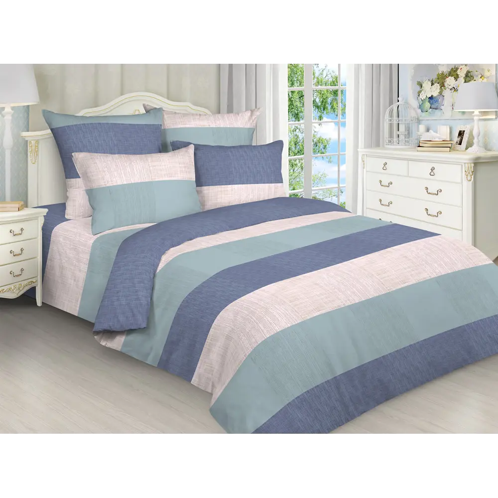 Фото Комплект постельного белья Home Mercury Зефир 23874, евро, бязь, разноцветный