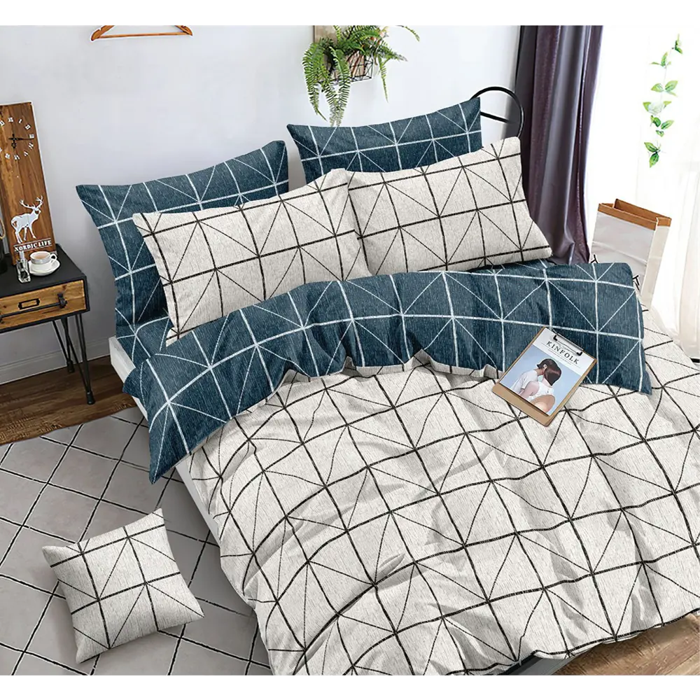 Фото Комплект постельного белья Home Mercury Геометрия 24173, семейный, поплин, разноцветный Фото Комплект постельного белья Home Mercury Геометрия 24173, семейный, поплин, разноцветный