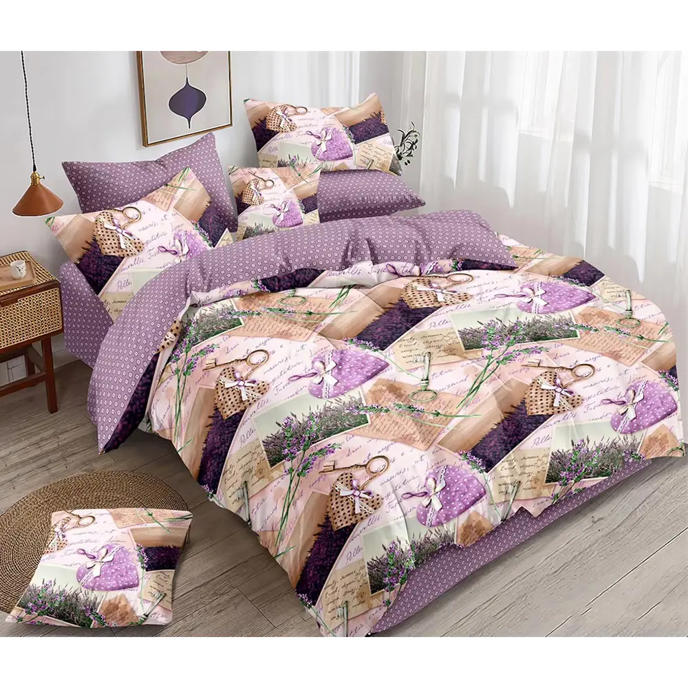 Фото Комплект постельного белья Home Mercury Прованс 24349, семейный, поплин, разноцветный