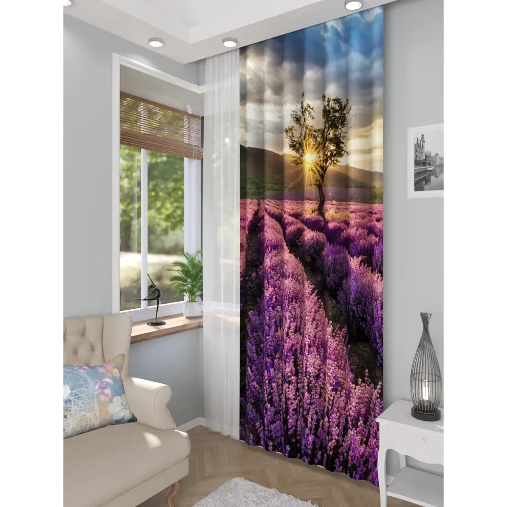 Фото 2 Фотоштора на шторной ленте Homepick Lavender 145x265 см цвет фиолетовый Фото 2 Фотоштора на шторной ленте Homepick Lavender 145x265 см цвет фиолетовый