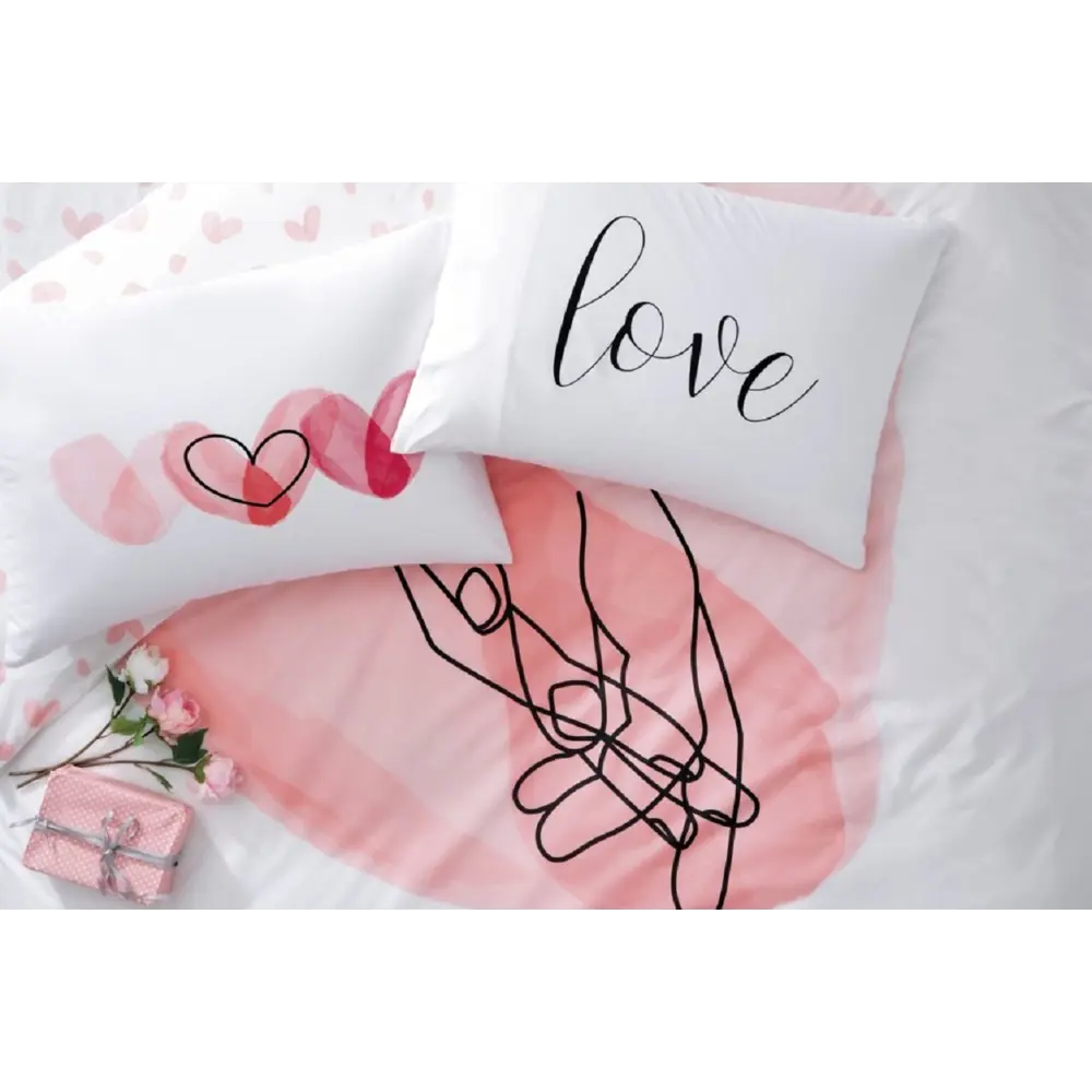 Фото Комплект постельного белья Tac tntc949/949, евро, ранфорс, цвет розовый