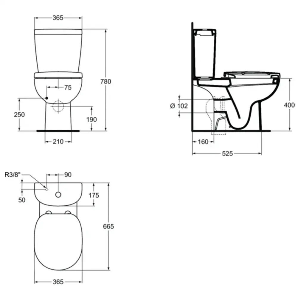 Фото Бачок для унитаза Ideal Standard Connect ARC E786101 боковая подводка Фото Бачок для унитаза Ideal Standard Connect ARC E786101 боковая подводка