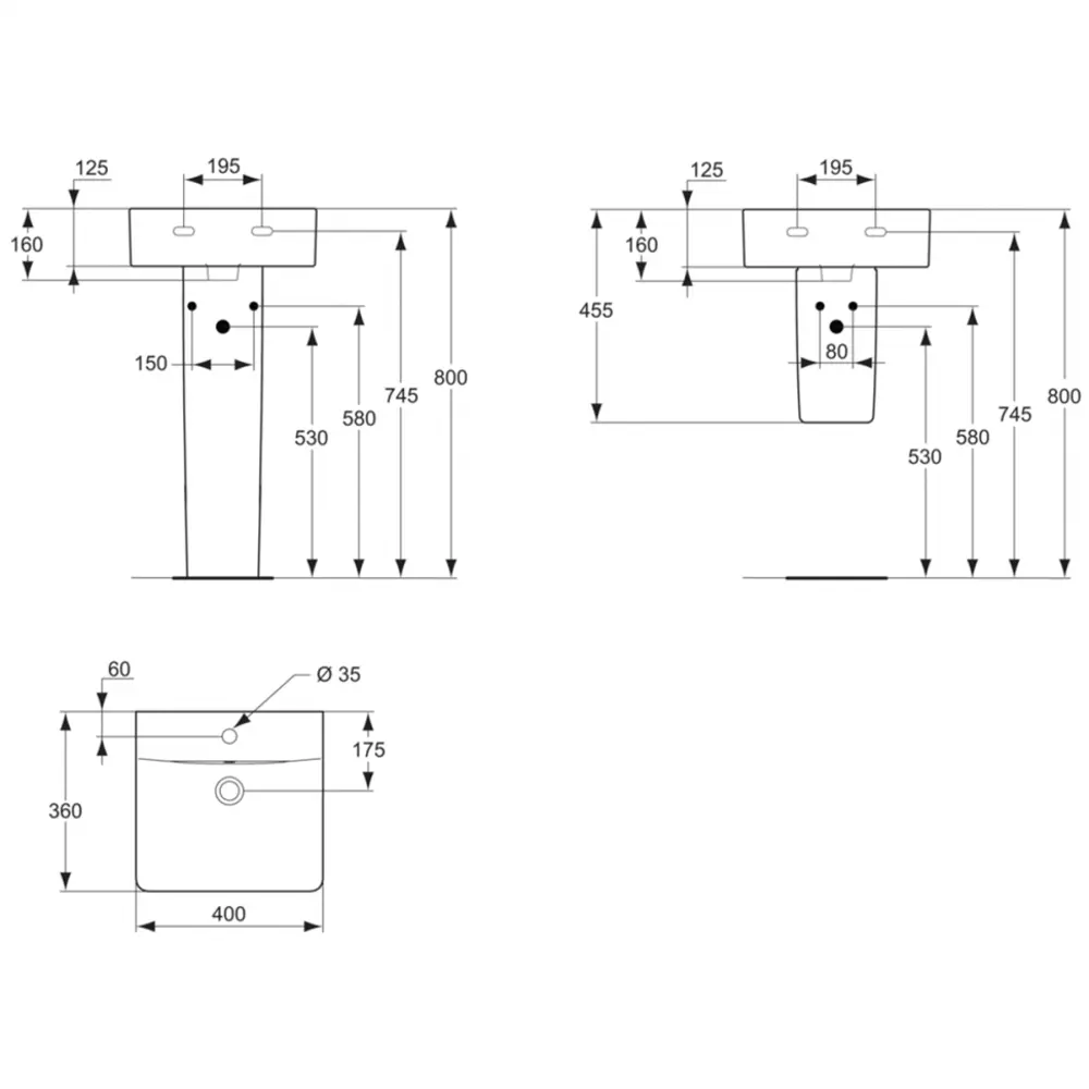 Фото Раковина встраиваемая Ideal standard E803301 40см