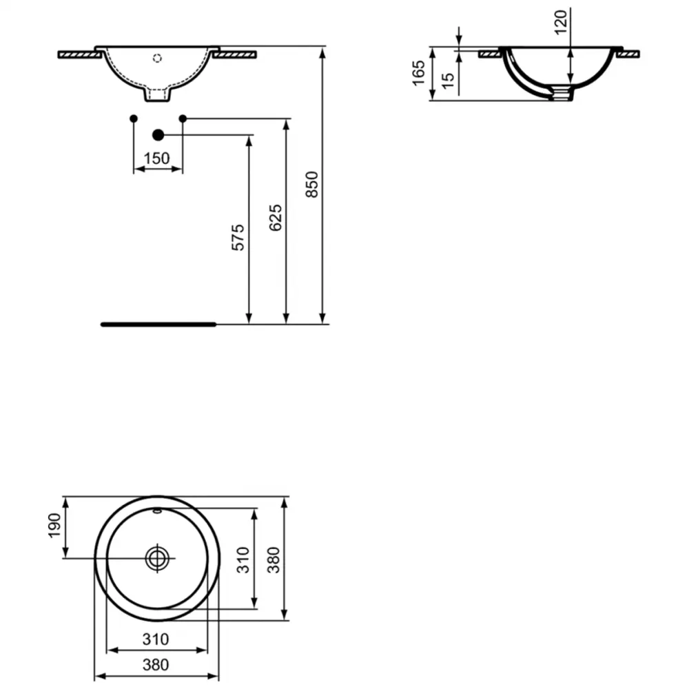 Фото Раковина встраиваемая Ideal standard E505101 38см Фото Раковина встраиваемая Ideal standard E505101 38см