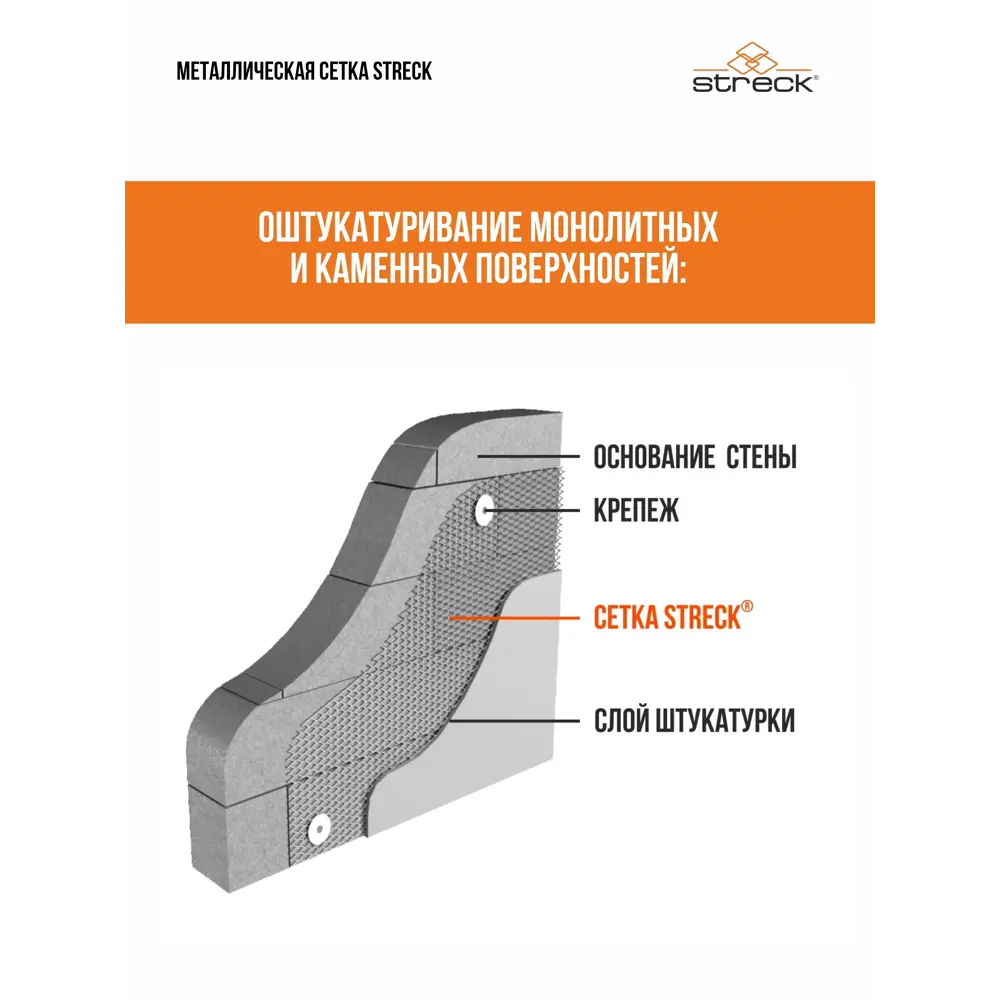 Фото 3 Штукатурная сетка ЦПВС Streck 1x10м 20x20мм Фото 3 Штукатурная сетка ЦПВС Streck 1x10м 20x20мм