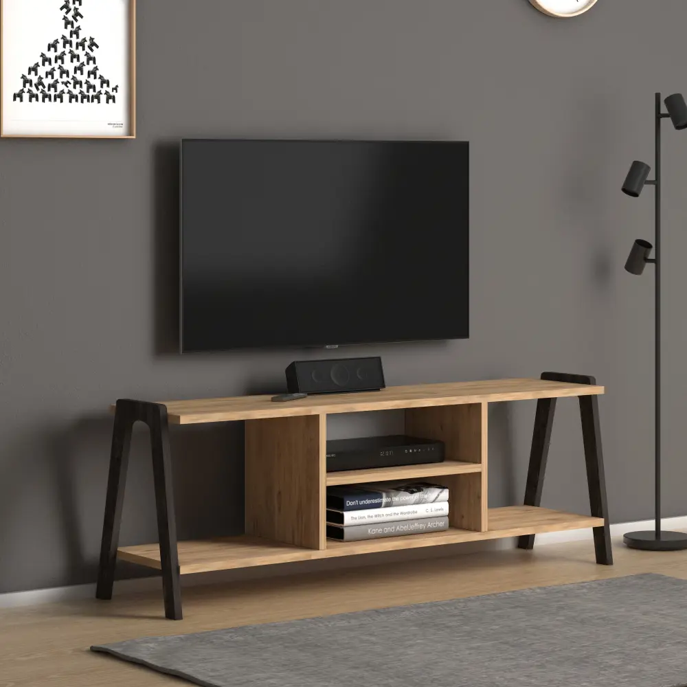 Фото Тумба под телевизор Ismat decor F76 120x30x40 см ДСП цвет коричневый Фото Тумба под телевизор Ismat decor F76 120x30x40 см ДСП цвет коричневый
