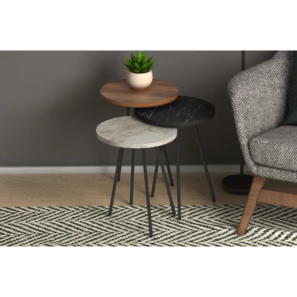 Фото 3 Комплект журнальных столиков Ismat Decor Select Zigon Sehpa коричневый Фото 3 Комплект журнальных столиков Ismat Decor Select Zigon Sehpa коричневый