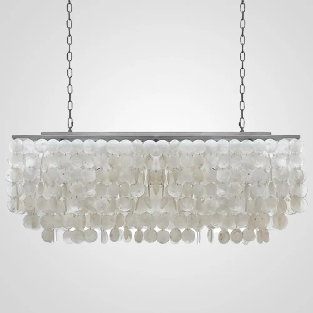 Фото Люстра потолочная IMPERIUMLOFT 75535-22 rectangle SHELL Chandelier 6 ламп 12 м² цвет хром Фото Люстра потолочная IMPERIUMLOFT 75535-22 rectangle SHELL Chandelier 6 ламп 12 м² цвет хром