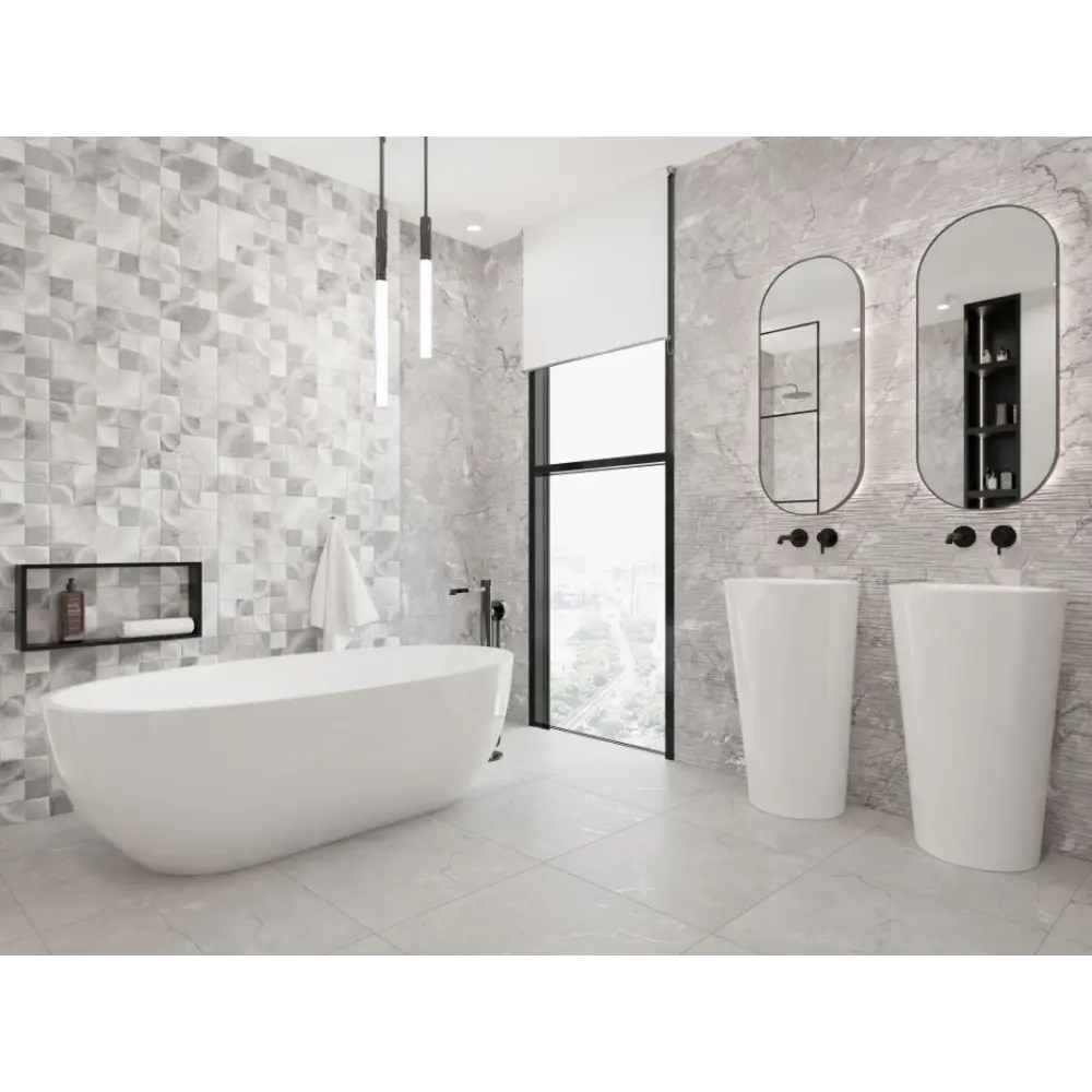 Фото 2 Настенная плитка Primavera NG13A 30x90см 1.08 м² цвет серый, цена за упаковку Фото 2 Настенная плитка Primavera NG13A 30x90см 1.08 м² цвет серый, цена за упаковку