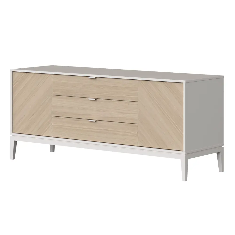Фото 3 Тумба напольная Ellipse furniture Fjord 3 ящика 162x51x70 см МДФ цвет белый Фото 3 Тумба напольная Ellipse furniture Fjord 3 ящика 162x51x70 см МДФ цвет белый