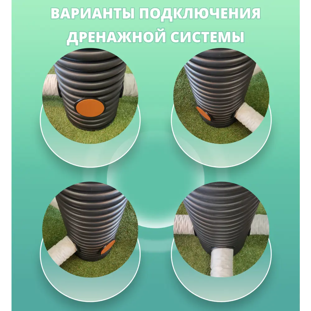 Фото 4 Дренажный колодец Астра ⌀315мм 1м черный Фото 4 Дренажный колодец Астра ⌀315мм 1м черный