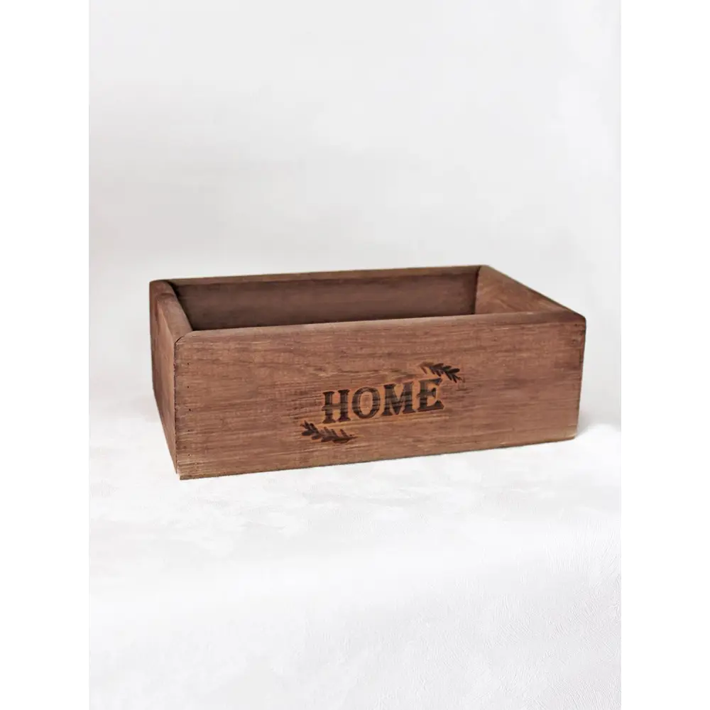 Фото 3 Ящик из натурального дерева окрашенный с гравировкой Home 15x25x9 см Фото 3 Ящик из натурального дерева окрашенный с гравировкой Home 15x25x9 см