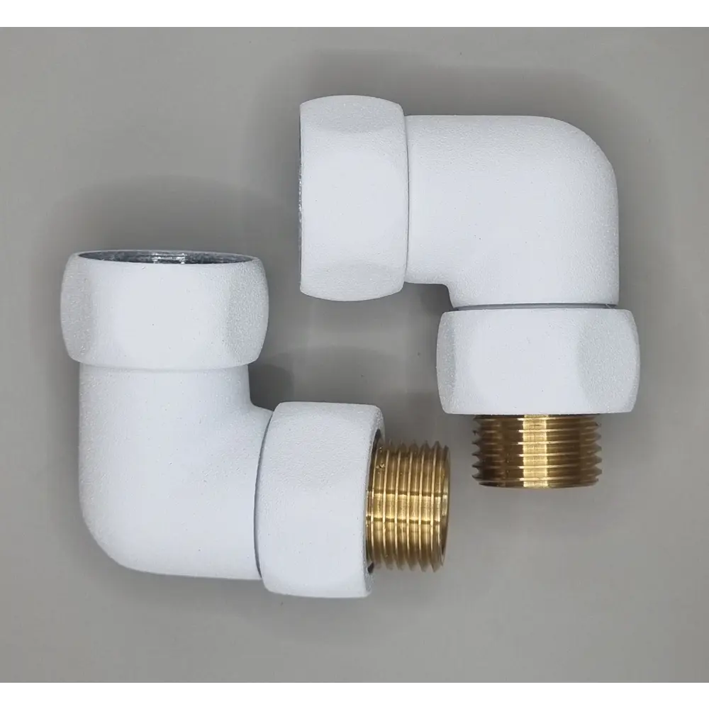 Фото Уголок со сгоном для полотенцесушителя Laris 3/4"x1/2" белый Фото Уголок со сгоном для полотенцесушителя Laris 3/4"x1/2" белый