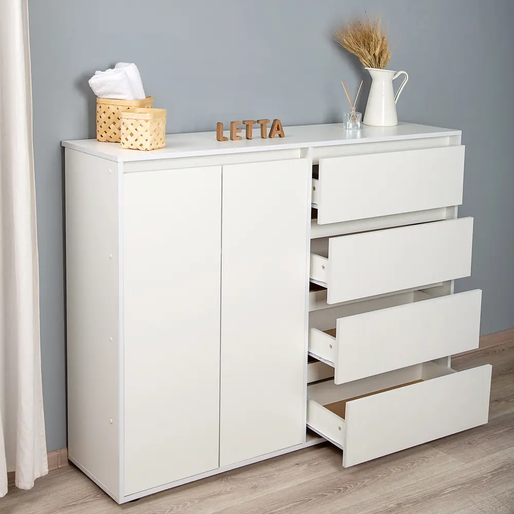 Фото 4 Комод Letta City new 4 ящика 140.2x39.4x108.3 см ЛДСП цвет белый Фото 4 Комод Letta City new 4 ящика 140.2x39.4x108.3 см ЛДСП цвет белый