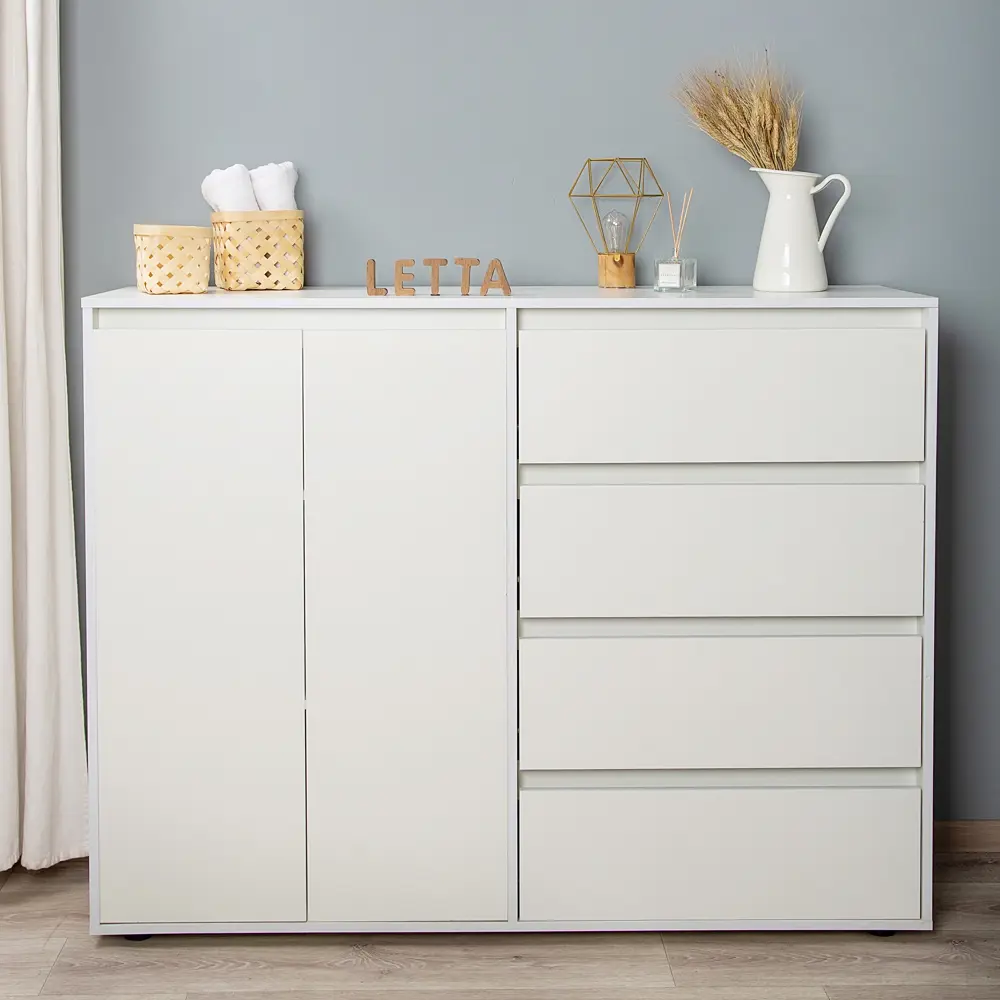 Фото Комод Letta City new 4 ящика 140.2x39.4x108.3 см ЛДСП цвет белый Фото Комод Letta City new 4 ящика 140.2x39.4x108.3 см ЛДСП цвет белый