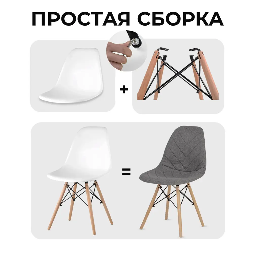 Фото 4 Кухонный стул PROtect 83x41x46 см ABS-пластик цвет графитовый серый Фото 4 Кухонный стул PROtect 83x41x46 см ABS-пластик цвет графитовый серый