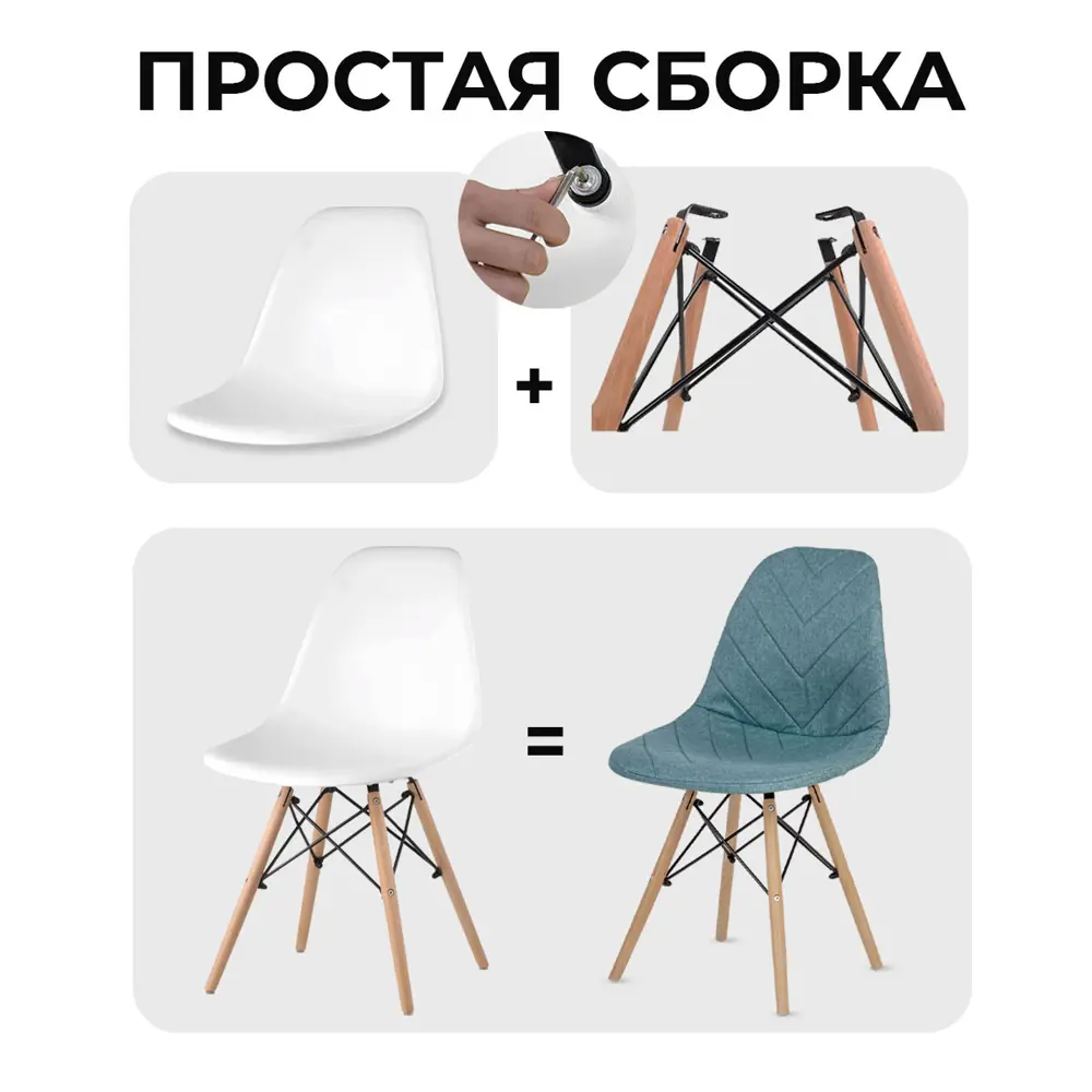 Фото 4 Комплект кухонных стульев 4 шт PROtect 83x41x46 см ABS-пластик цвет бирюзовый Фото 4 Комплект кухонных стульев 4 шт PROtect 83x41x46 см ABS-пластик цвет бирюзовый