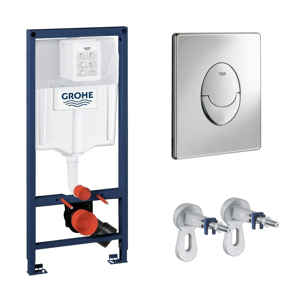 Фото Инсталляция для унитаза GROHE Rapid SL NW0142/S с панелью смыва цвет хром Фото Инсталляция для унитаза GROHE Rapid SL NW0142/S с панелью смыва цвет хром
