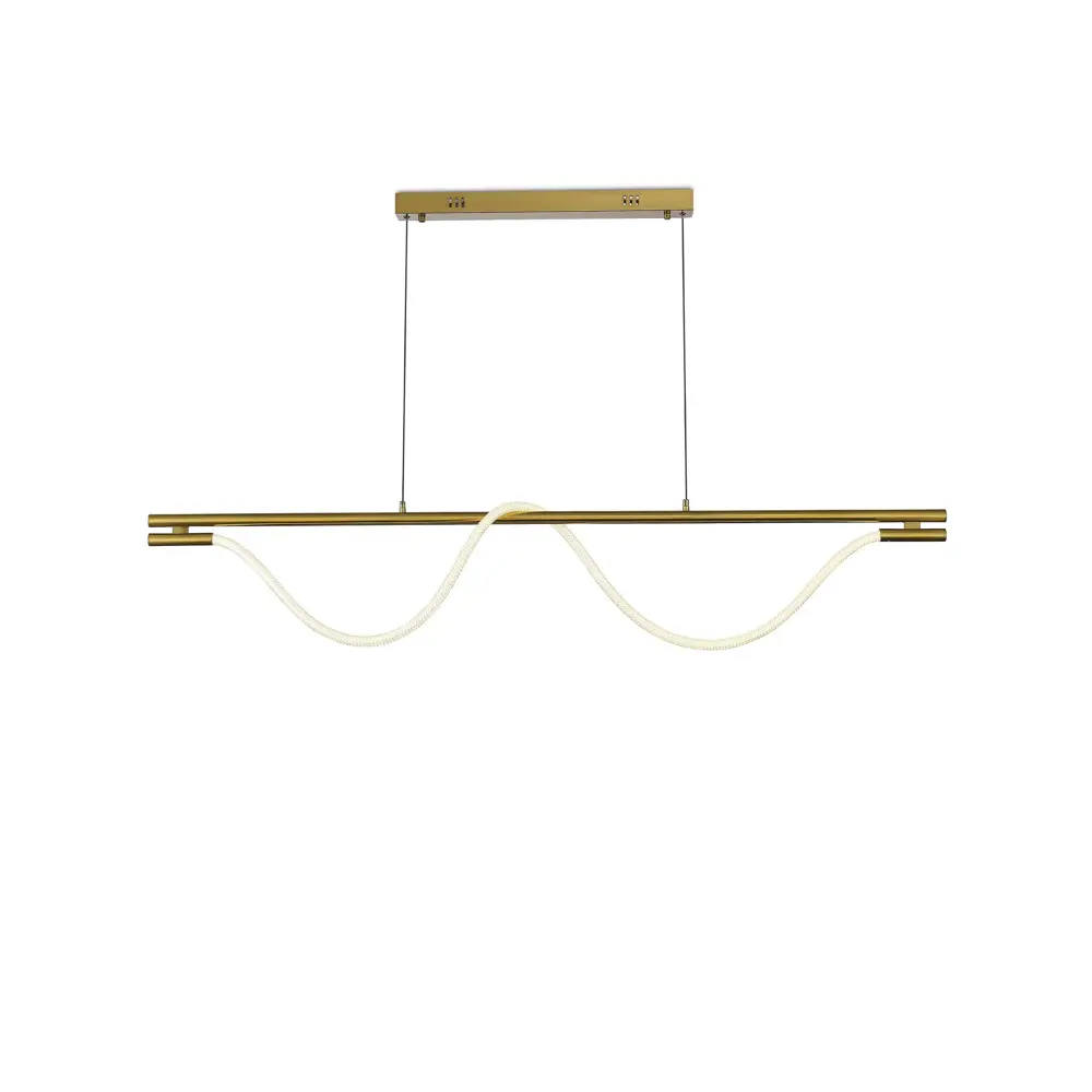 Фото Светильник подвесной светодиодный Moderli Zhongshan Davis Lighting 15 м² нейтральный белый свет цвет золотистый Фото Светильник подвесной светодиодный Moderli Zhongshan Davis Lighting 15 м² нейтральный белый свет цвет золотистый
