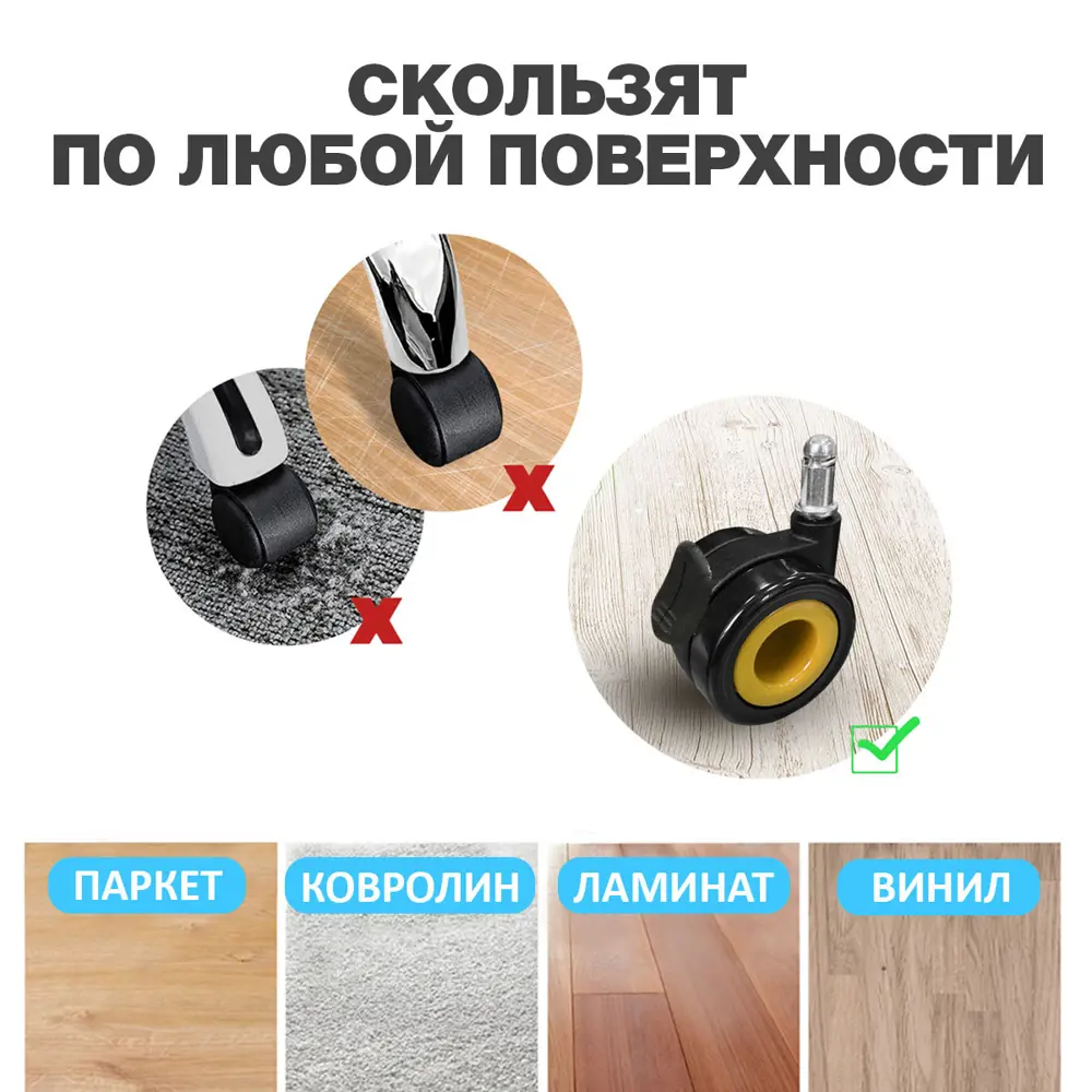 Фото 3 Колеса для мебели поворотные со стопором PROtect комплект 5 колесиков для офисных кресел Желто-черные Фото 3 Колеса для мебели поворотные со стопором PROtect комплект 5 колесиков для офисных кресел Желто-черные