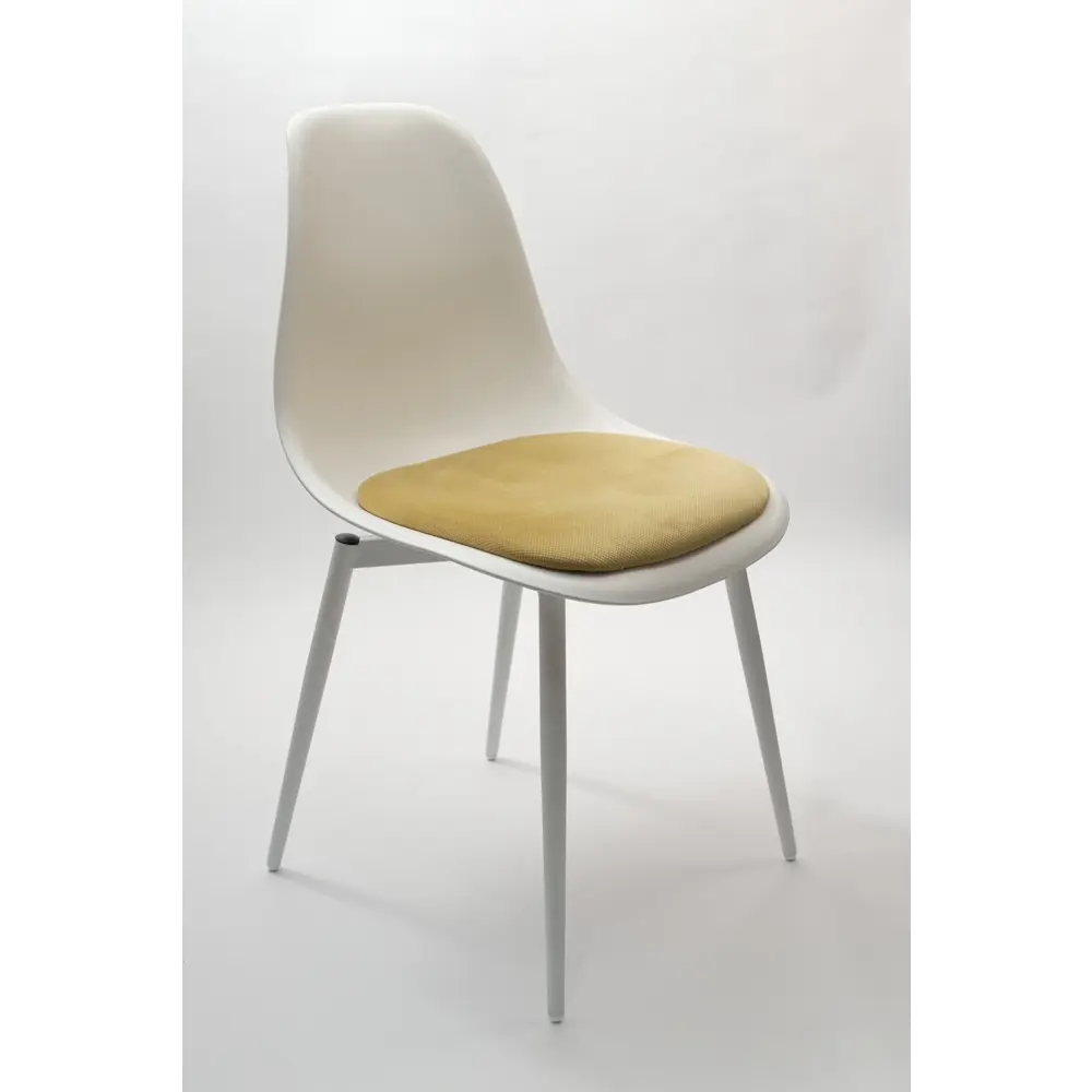 Фото Комплект стульев 3 шт Zip-mebel Туссе 45x83x46 см велюр цвет белый/горчичный Фото Комплект стульев 3 шт Zip-mebel Туссе 45x83x46 см велюр цвет белый/горчичный