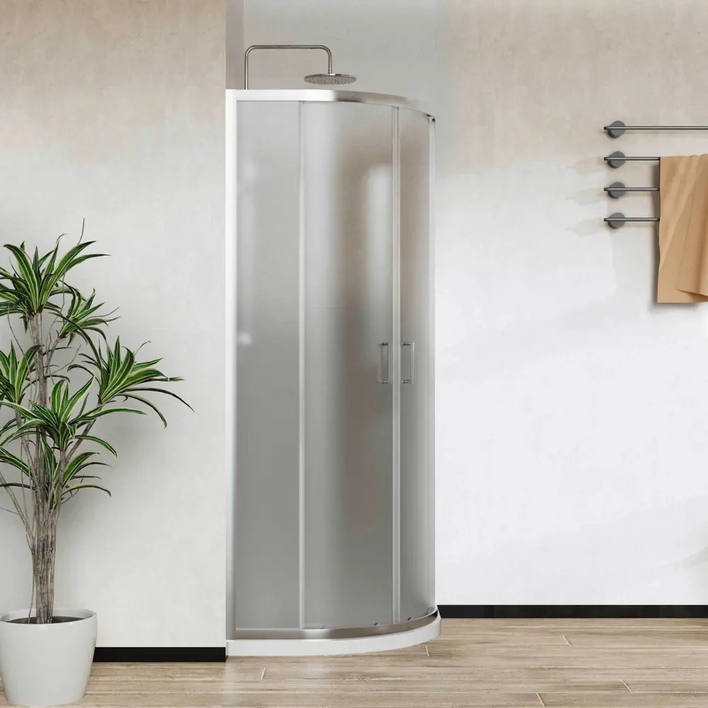 Фото 4 Душевой уголок Vincea City VSQ-5CT900MT 1/4 круга 90x90см хромированный профиль эффект стекла рифленый Фото 4 Душевой уголок Vincea City VSQ-5CT900MT 1/4 круга 90x90см хромированный профиль эффект стекла рифленый