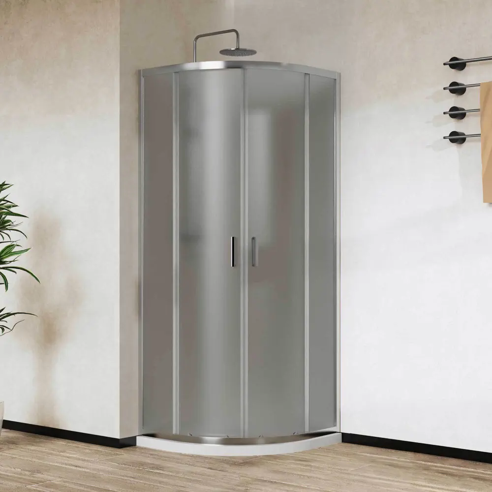 Фото Душевой уголок Vincea City VSQ-5CT900MT 1/4 круга 90x90см хромированный профиль эффект стекла рифленый Фото Душевой уголок Vincea City VSQ-5CT900MT 1/4 круга 90x90см хромированный профиль эффект стекла рифленый